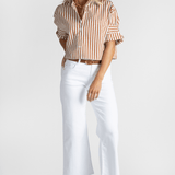 Saige Wide - Leg Crop White Jean - AG