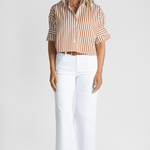 Saige Wide - Leg Crop White Jean - AG