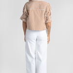 Saige Wide - Leg Crop White Jean - AG
