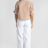 Saige Wide - Leg Crop White Jean - AG