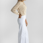 Saige Wide - Leg Crop White Jean - AG