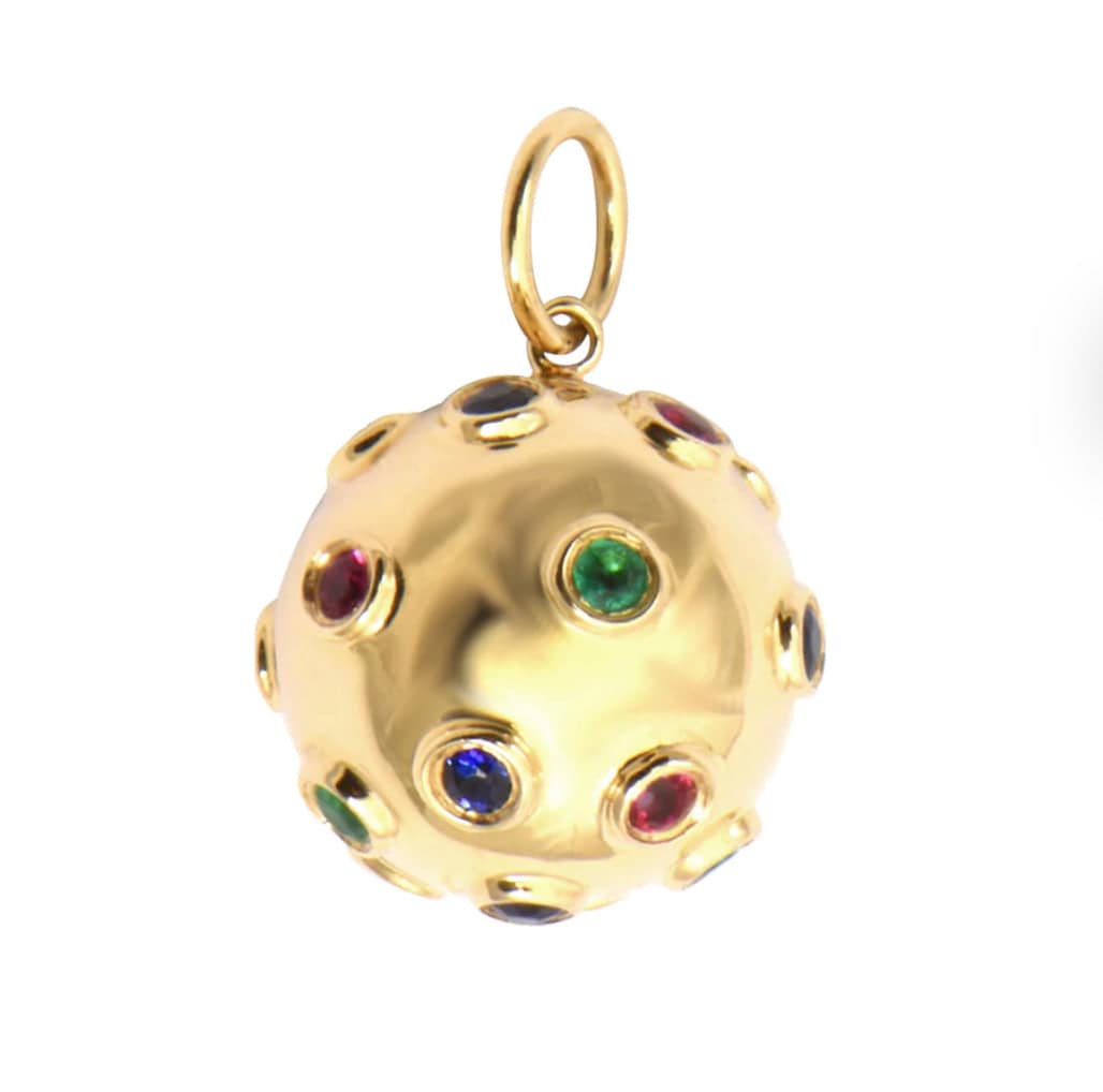 Samira 13  Rainbow Semi Precious Studded Ball Charm - The Posh Peacock