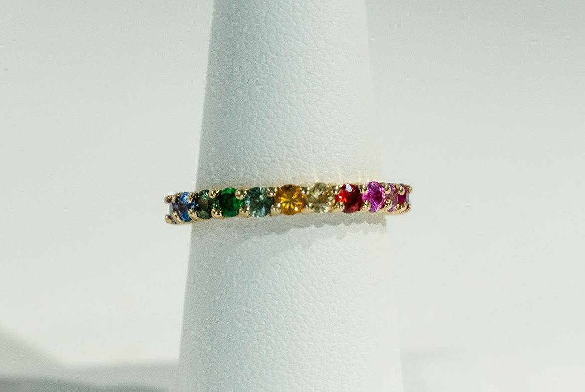 Samira 13 Rainbow Sapphire Ring - The Posh Peacock