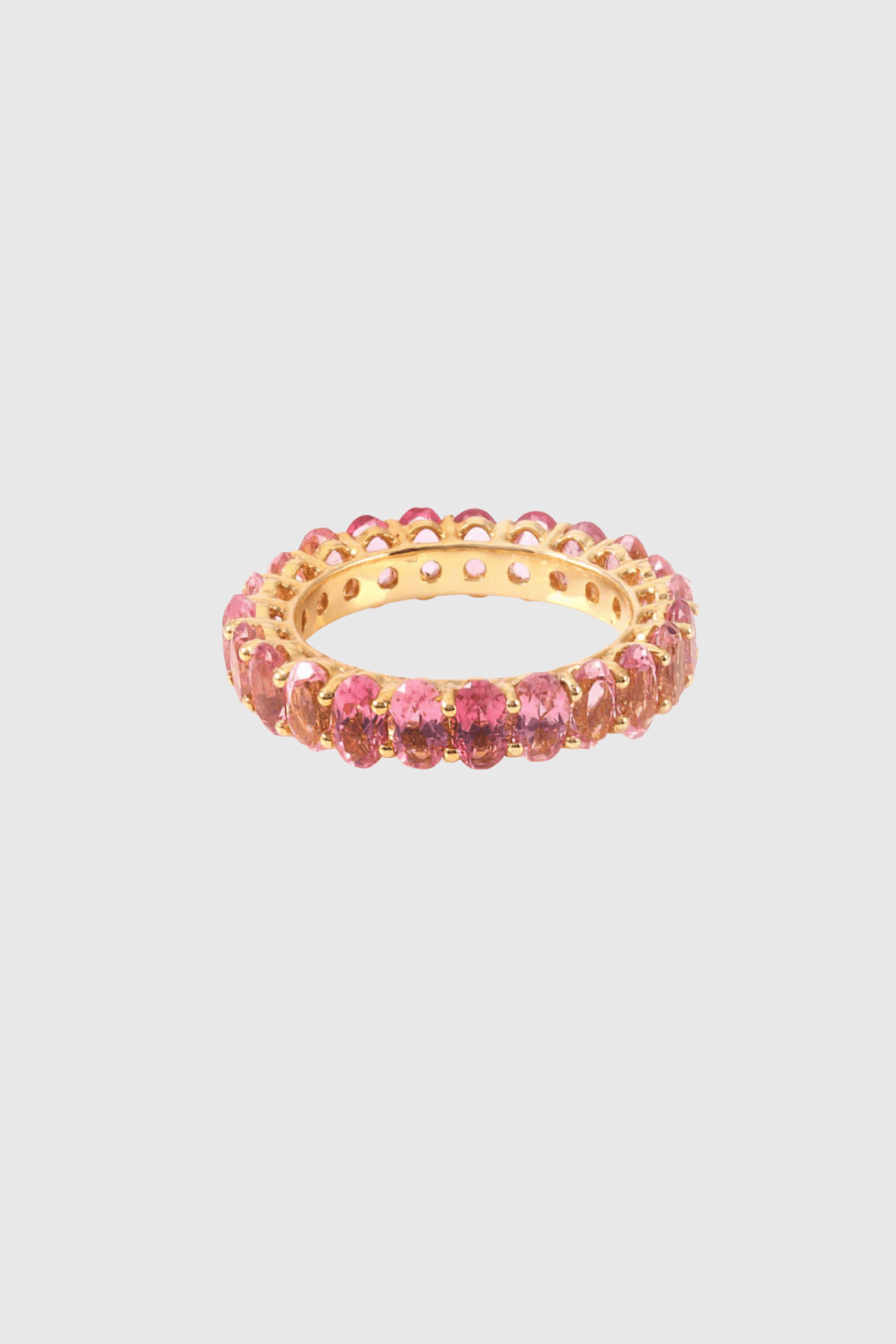 Samira 13 Oval Shaped Pink Tourmaline Eternity Band - Samira 13