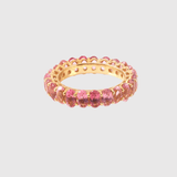 Samira 13 Oval Shaped Pink Tourmaline Eternity Band - Samira 13