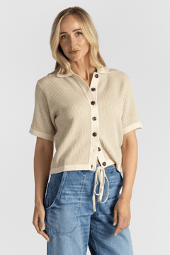 Short Sleeve Polo Cardigan - Soeur