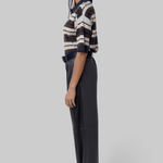 Short Sleeve Polo Sweater with Stripes - TWP