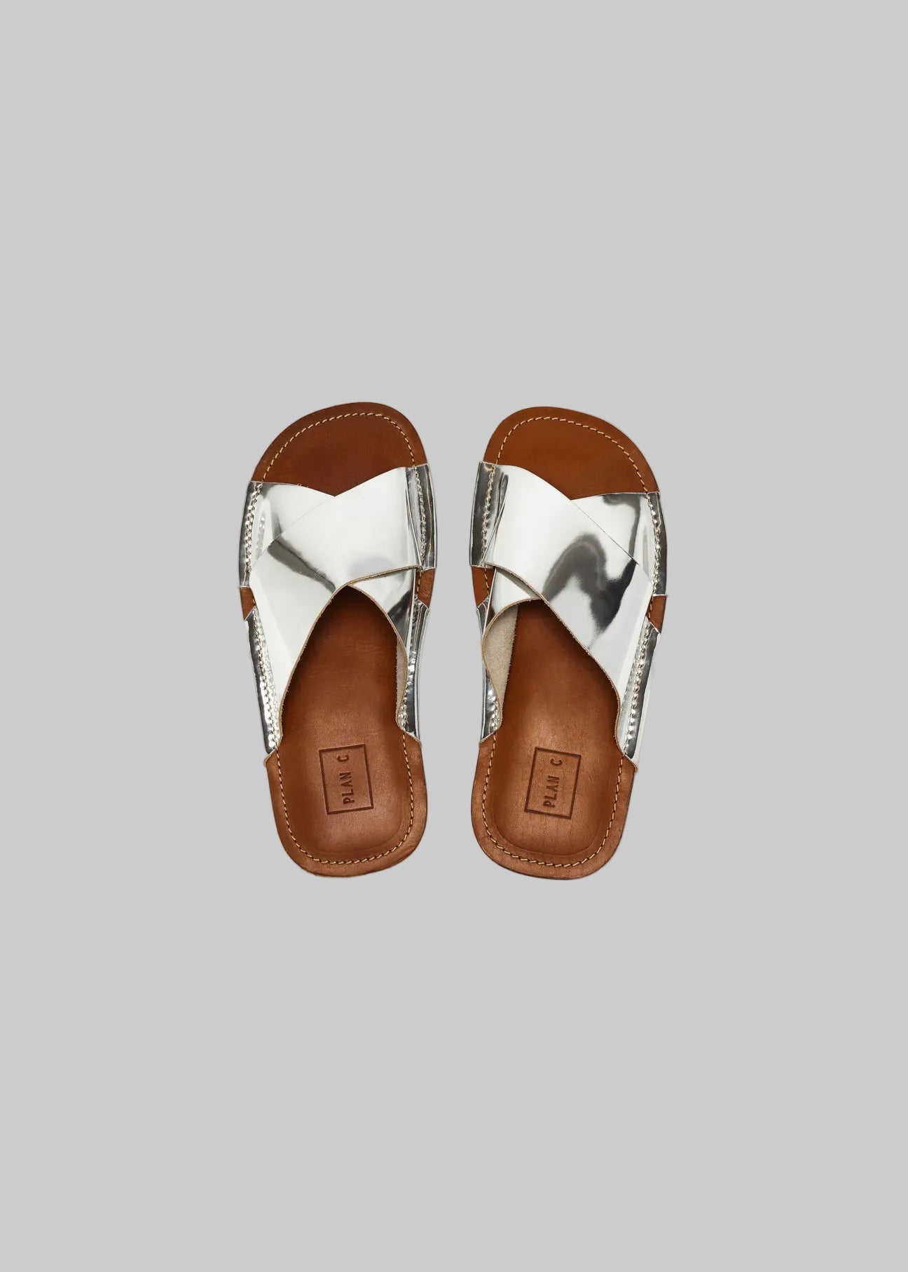 Silver Cross Strap Sandal - Plan C