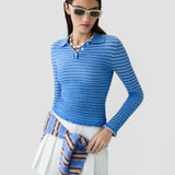 Smocked Long Sleeve Shrunken Polo - Guest In Residence