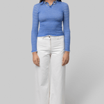 Smocked Long Sleeve Shrunken Polo - Guest In Residence