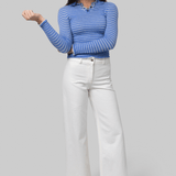 Smocked Long Sleeve Shrunken Polo - Guest In Residence