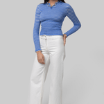 Smocked Long Sleeve Shrunken Polo - Guest In Residence