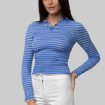 Smocked Long Sleeve Shrunken Polo - Guest In Residence