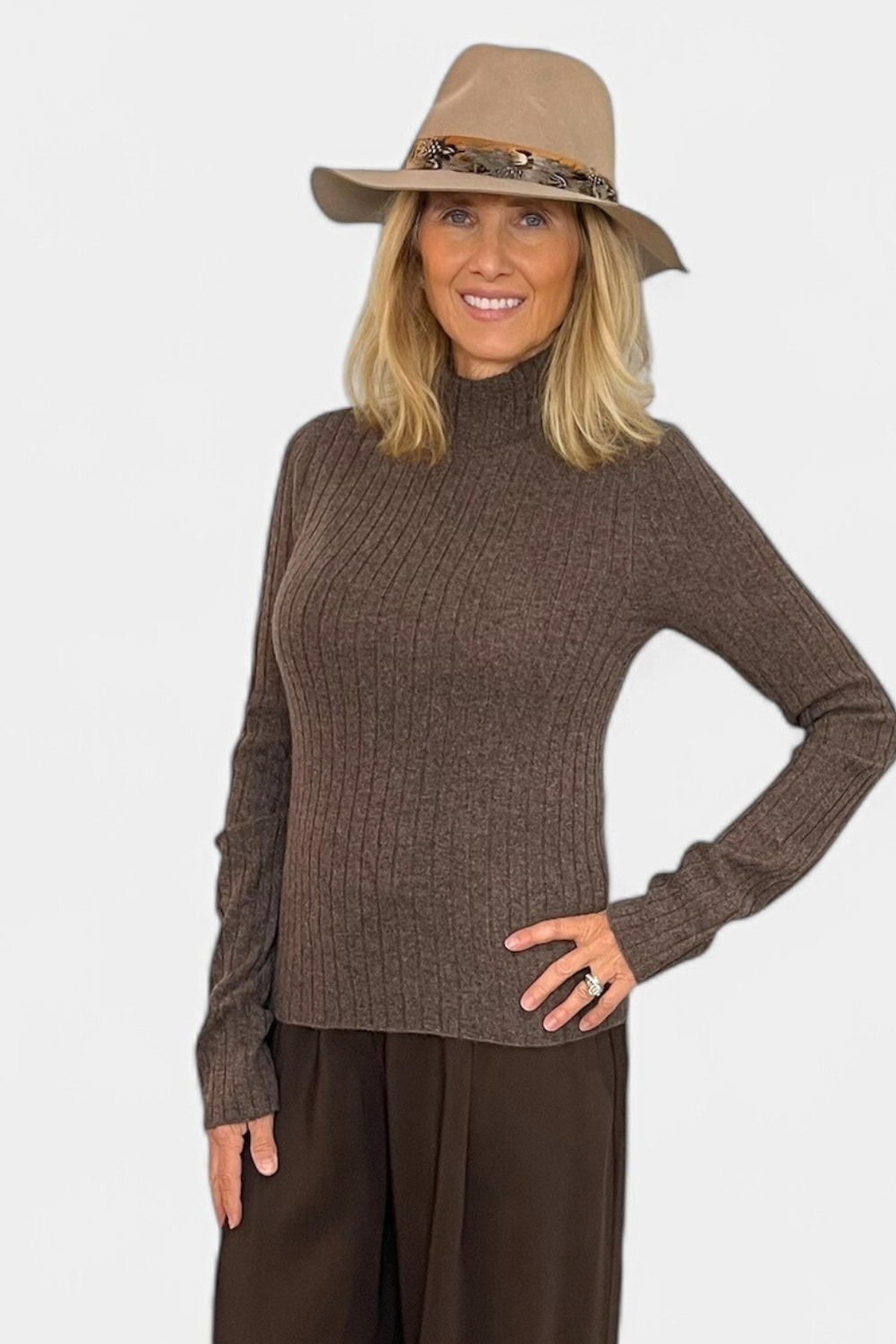 Heavy Cashmere Mock Neck Sweater - The Posh Peacock