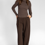 Crepe Straight Leg Pleated Trouser - The Posh Peacock