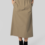 Straight Slit Beige Skirt - Gauchere