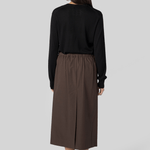 Straight Slit Brown Skirt - Gauchere