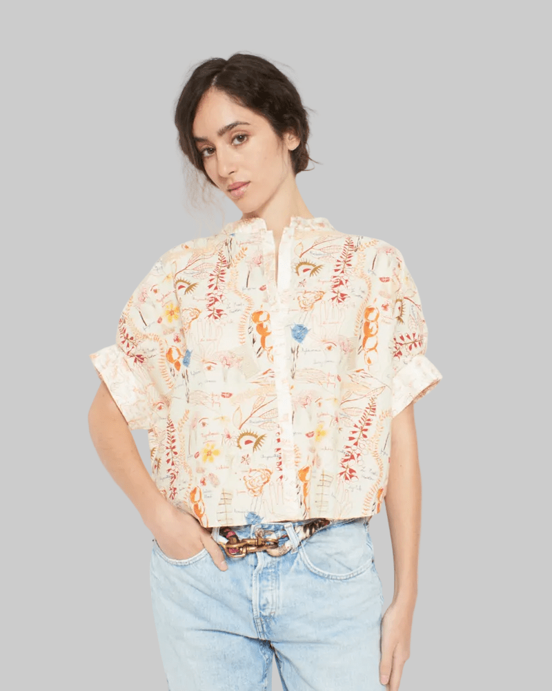 Sultana Shirt - Mix Botanistes Orange/Blue - La Prestic Ouiston