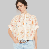 Sultana Shirt - Mix Botanistes Orange/Blue - La Prestic Ouiston
