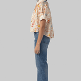 Sultana Shirt - Mix Floral Orange/Blue - La Prestic Ouiston