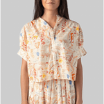 Sultana Shirt - Mix Floral Orange/Blue - La Prestic Ouiston