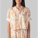 Sultana Shirt - Mix Floral Orange/Blue - La Prestic Ouiston