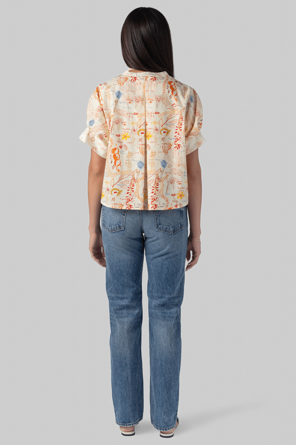 Sultana Shirt - Mix Floral Orange/Blue - La Prestic Ouiston