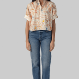Sultana Shirt - Mix Floral Orange/Blue - La Prestic Ouiston