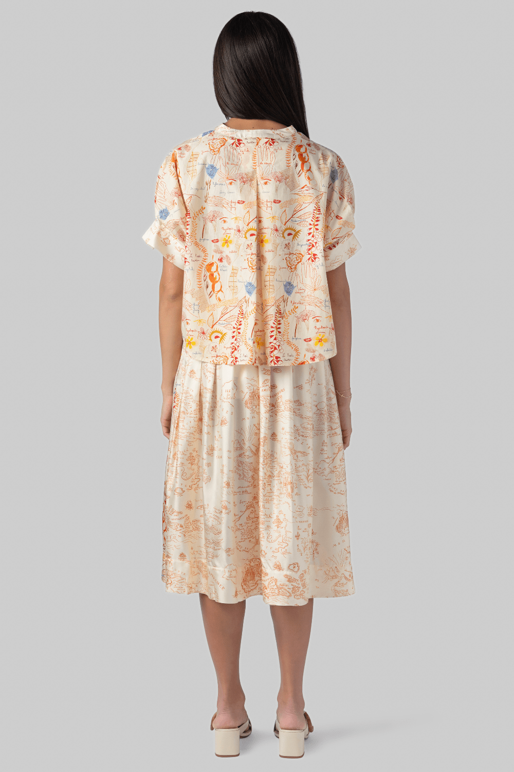 Sultana Shirt - Mix Floral Orange/Blue - La Prestic Ouiston