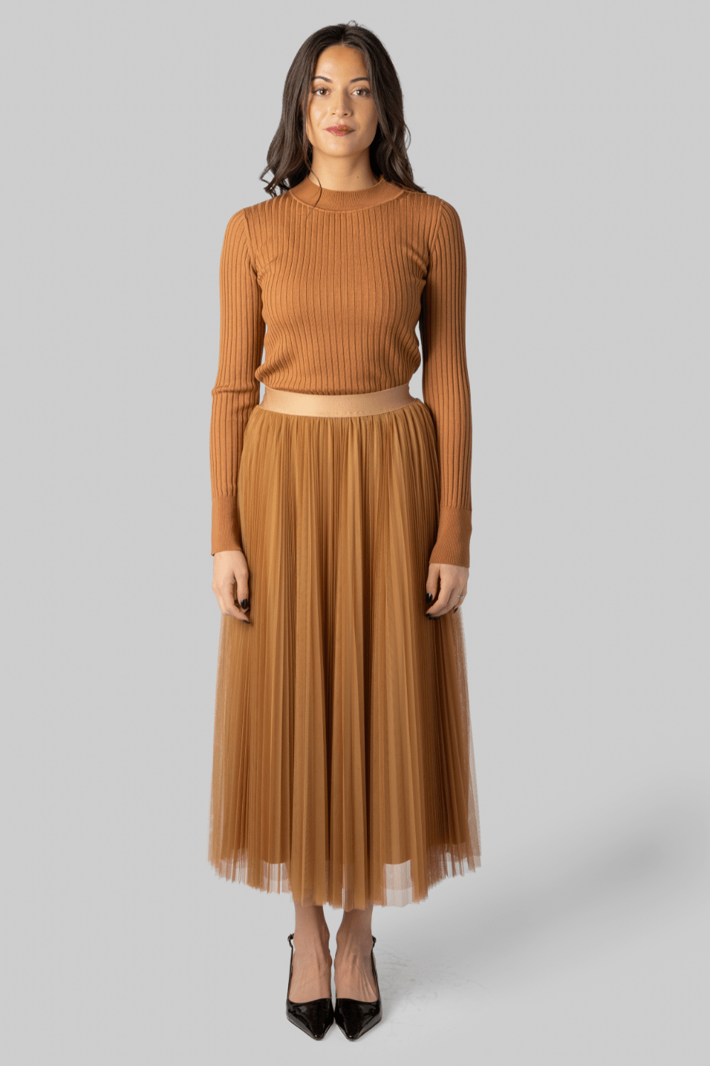 Superfine Merino Gold Ribbed Sweater - Forte Forte