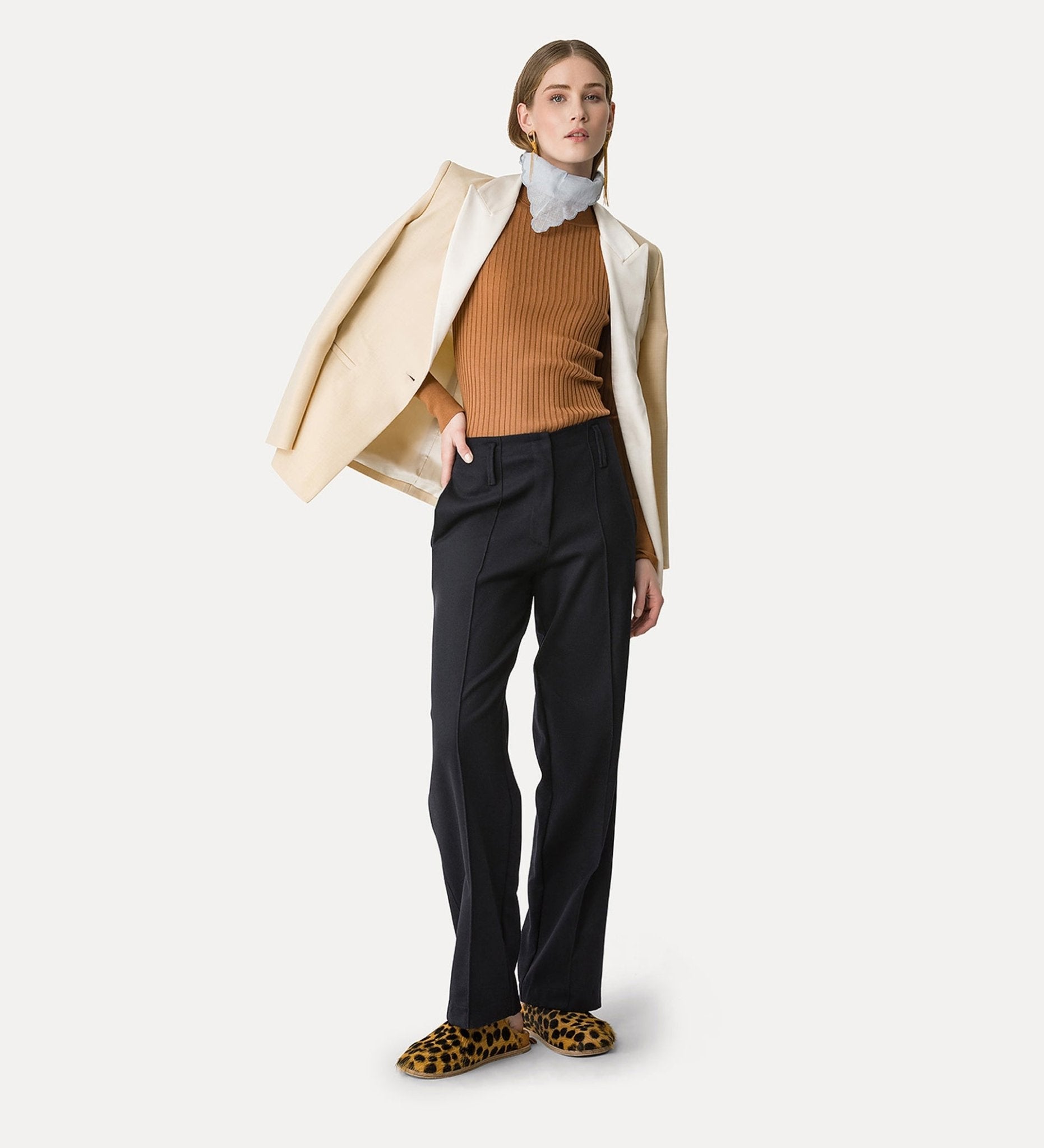 Superfine Merino Gold Ribbed Sweater - Forte Forte