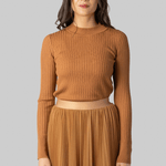 Superfine Merino Gold Ribbed Sweater - Forte Forte