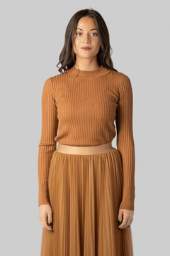 Superfine Merino Gold Ribbed Sweater - Forte Forte