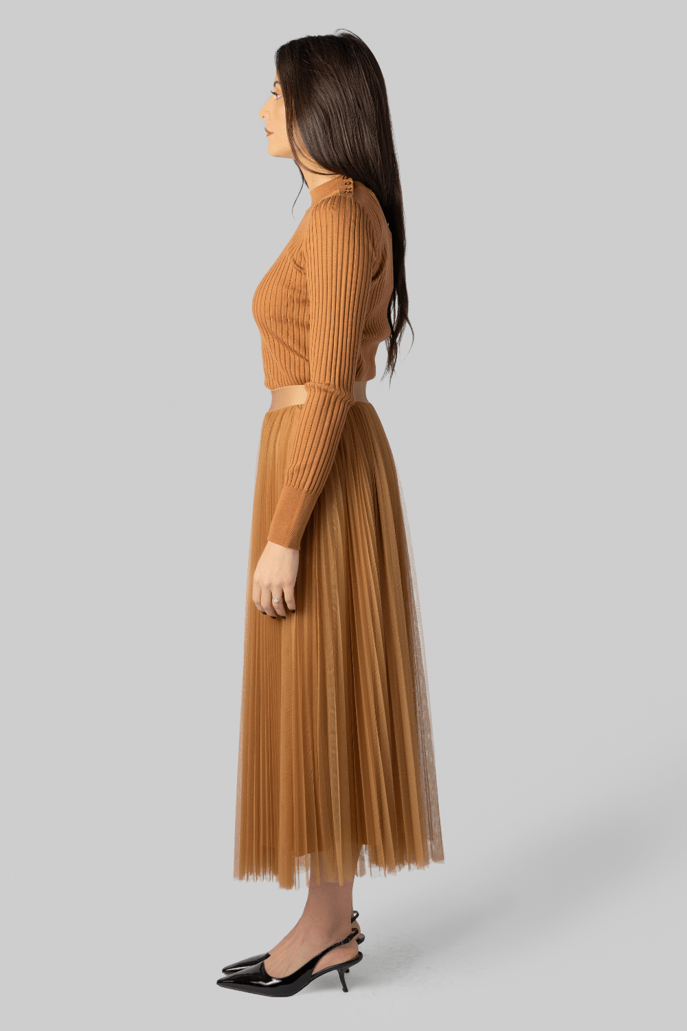 Superfine Merino Gold Ribbed Sweater - Forte Forte