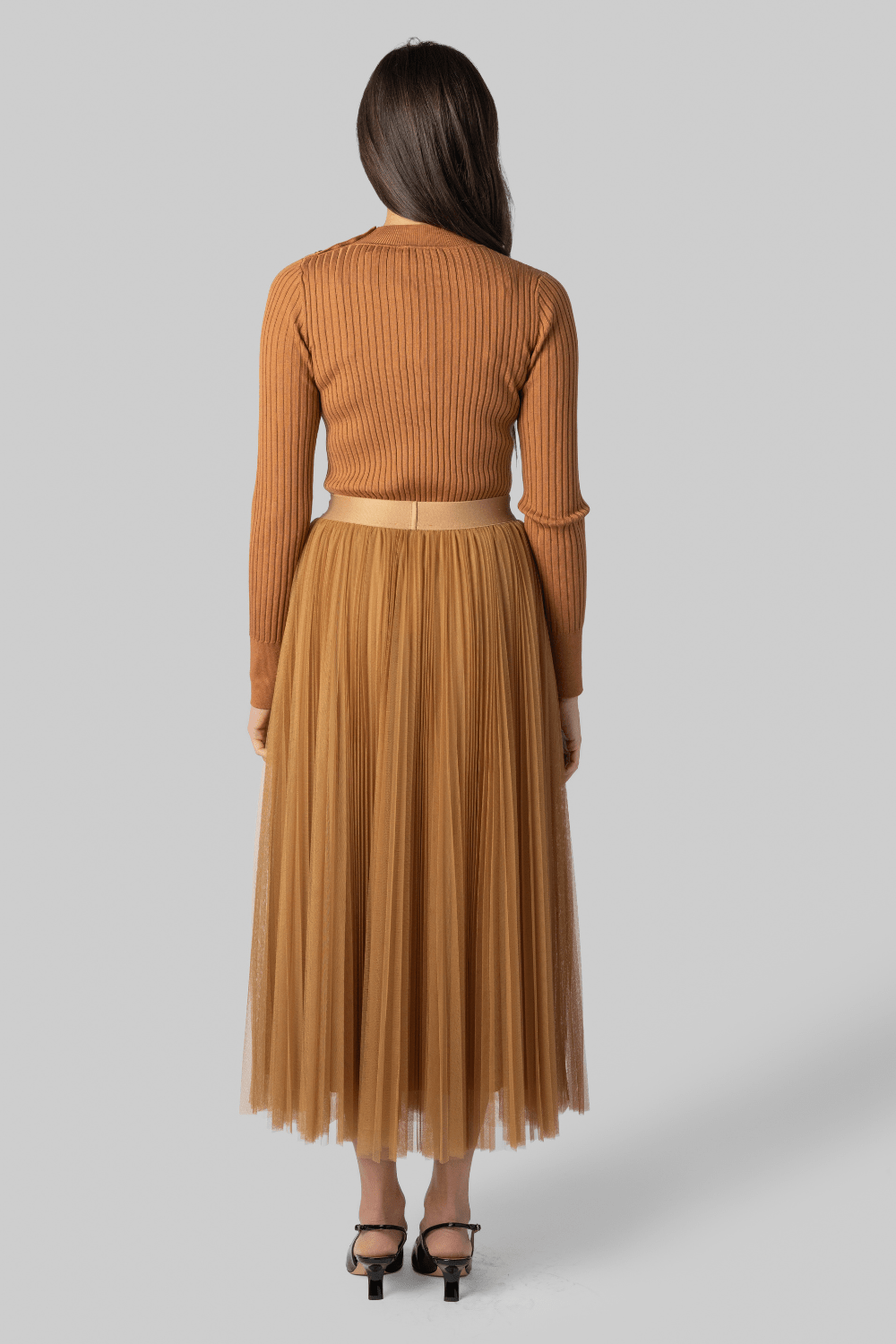 Superfine Merino Gold Ribbed Sweater - Forte Forte