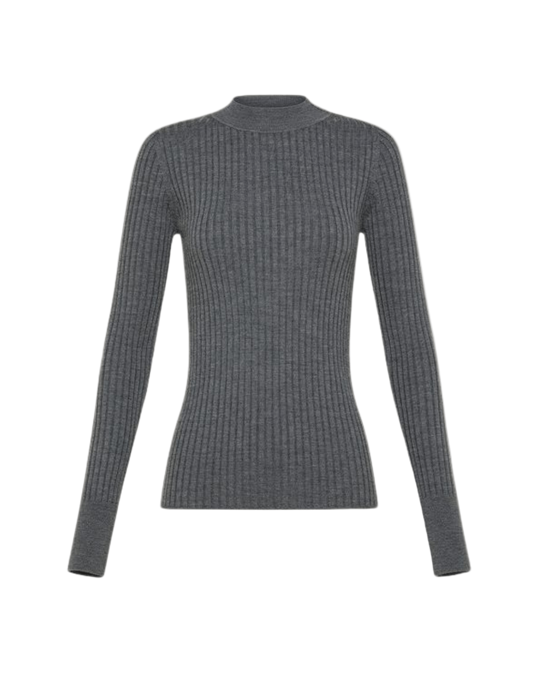 Superfine Merino Gray Ribbed Sweater - Forte Forte