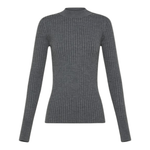 Superfine Merino Gray Ribbed Sweater - Forte Forte