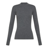 Superfine Merino Gray Ribbed Sweater - Forte Forte