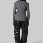 Superfine Merino Gray Ribbed Sweater - Forte Forte