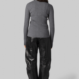 Superfine Merino Gray Ribbed Sweater - Forte Forte