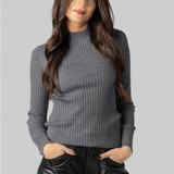 Superfine Merino Gray Ribbed Sweater - Forte Forte