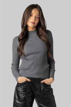 Superfine Merino Gray Ribbed Sweater - Forte Forte