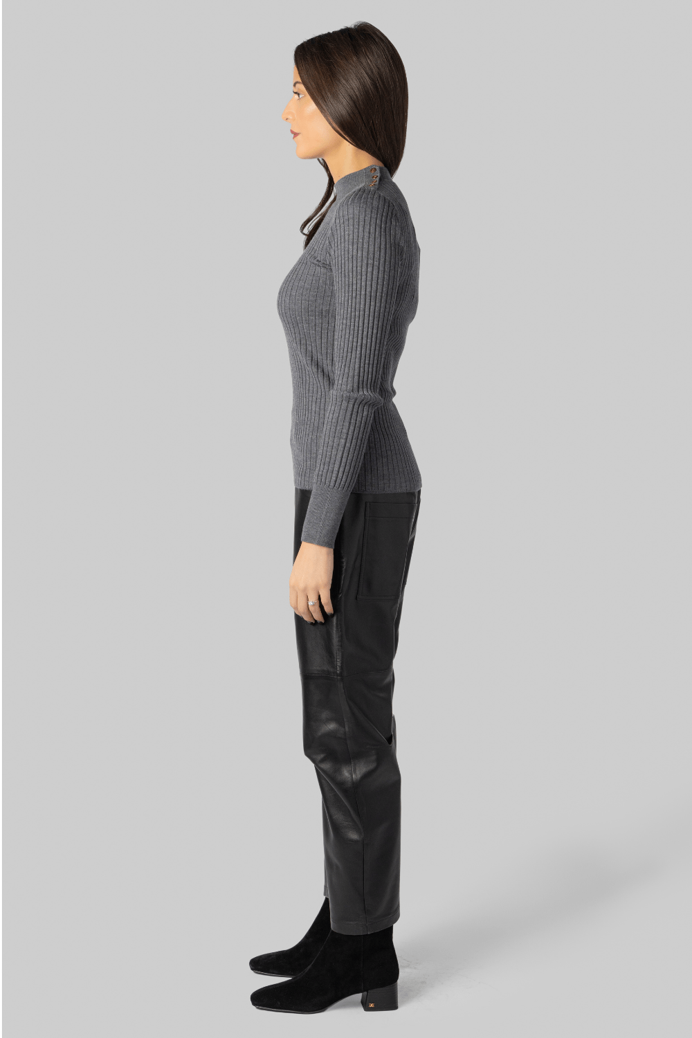 Superfine Merino Gray Ribbed Sweater - Forte Forte