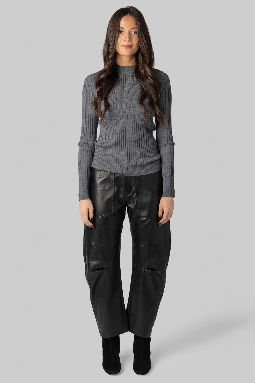 Superfine Merino Gray Ribbed Sweater - Forte Forte