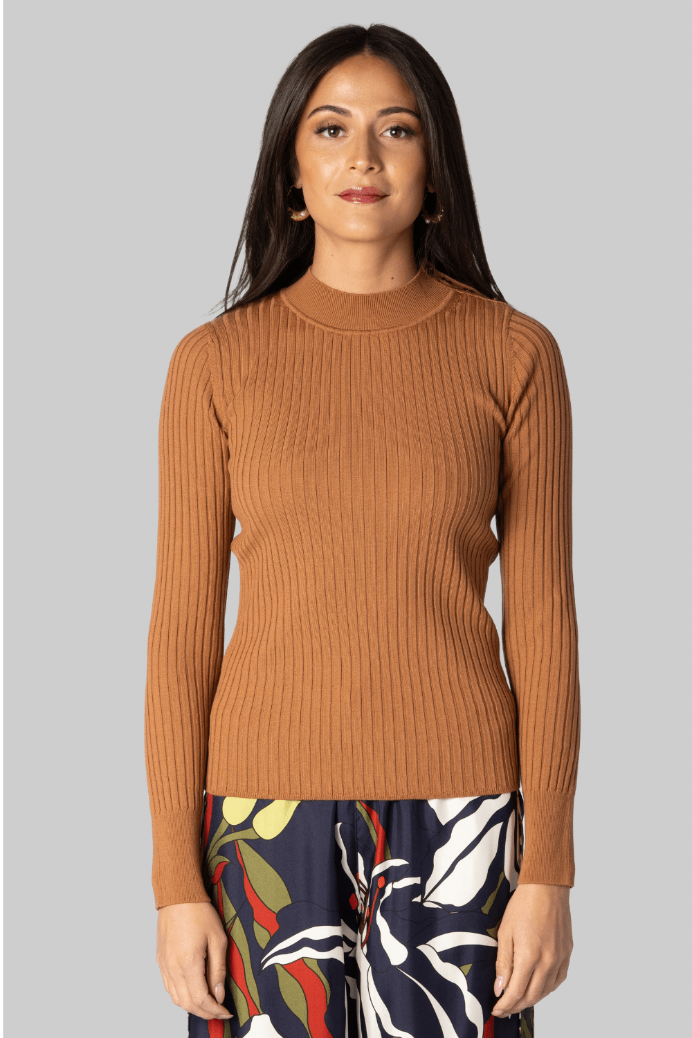 Superfine Merino Ochre Ribbed Sweater - Forte Forte