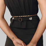 The Beaded Belt - Black with Gold - The Great