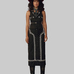 The Beaded Belt - Black with Gold - The Great