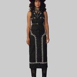 The Beaded Belt - Black with Gold - The Great