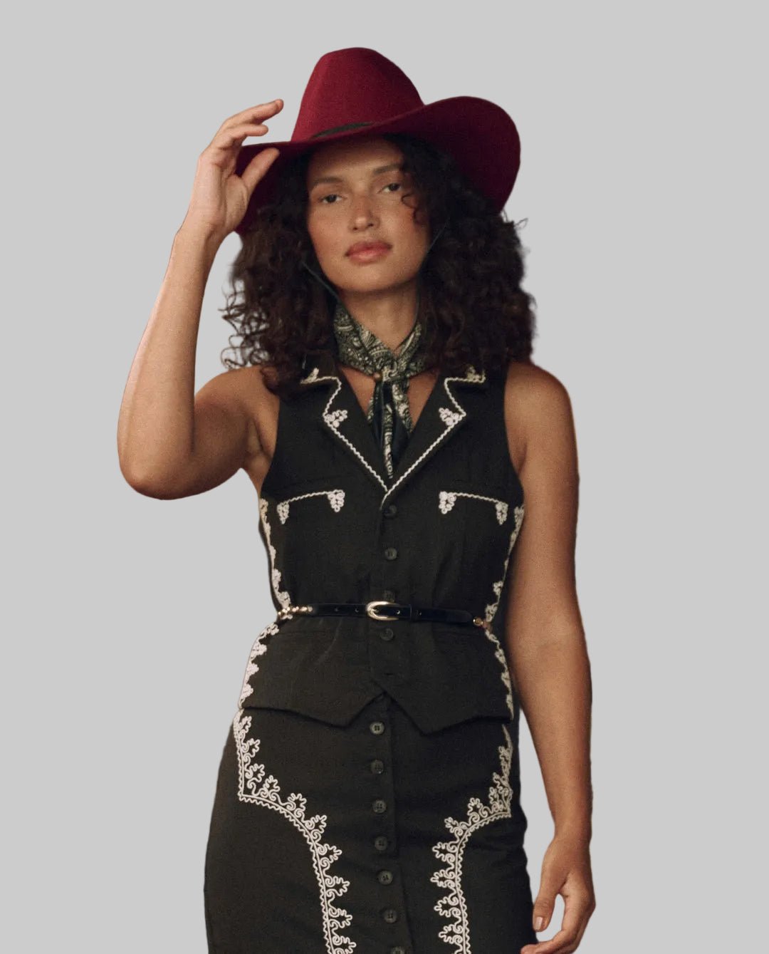 The Beaded Belt - Black with Gold - The Great