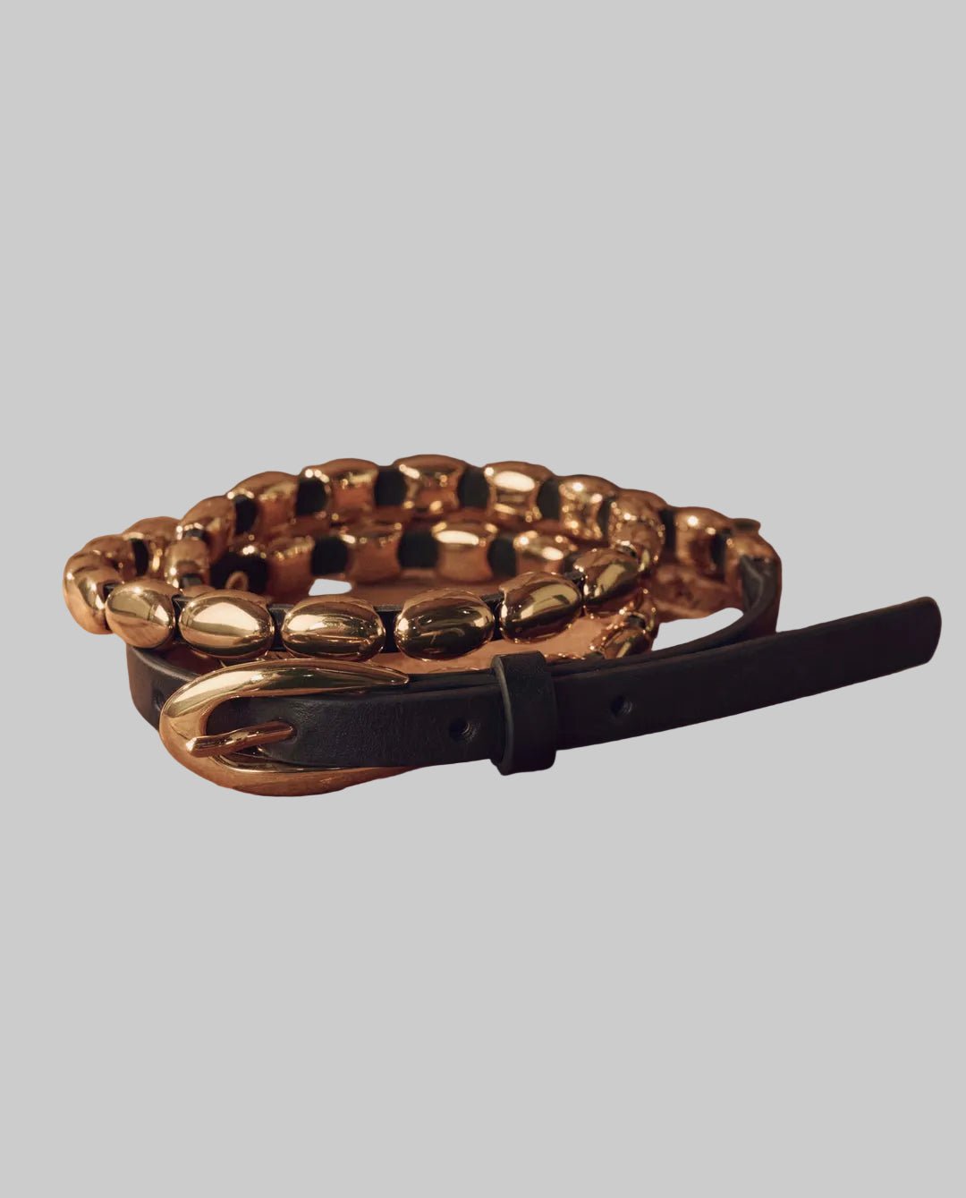 The Beaded Belt - Black with Gold - The Great